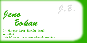 jeno bokan business card